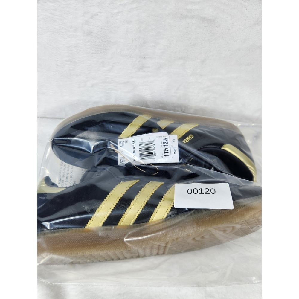 Adidas Samba Messi Black Gold Leather Soccer Shoes Sneakers Men 11.5 NWOB - Picture 7 of 8
